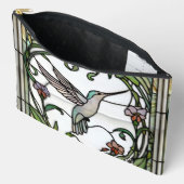 Elegant stain glass art nouveau hummingbird アクセサリーポーチ (見開き)