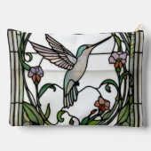 Elegant stain glass art nouveau hummingbird アクセサリーポーチ (裏面)