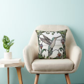 Elegant stain glass art nouveau hummingbird クッション (椅子)