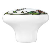 Elegant stain glass art nouveau hummingbird セラミックノブ (側面)