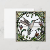 Elegant stain glass art nouveau hummingbird 招待状 (正面/裏面)