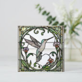Elegant stain glass art nouveau hummingbird 招待状 (スタンド正面)