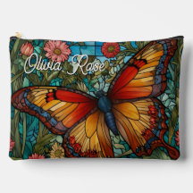 Elegant stain glass butterfly garden