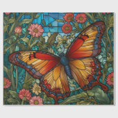 Elegant stain glass butterfly garden ラッピングペーパー (フラット)