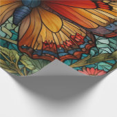 Elegant stain glass butterfly garden ラッピングペーパー (角)