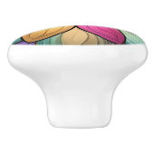 Elegant Stained‑Glass Floral Monogram Initial セラミックノブ (側面)