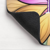 Elegant Stained‑Glass Floral Monogram Initial マウスパッド (コーナー)