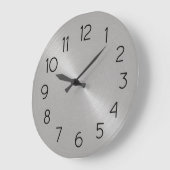 Elegant Stainless Steel Look ラージ壁時計 (傾斜)