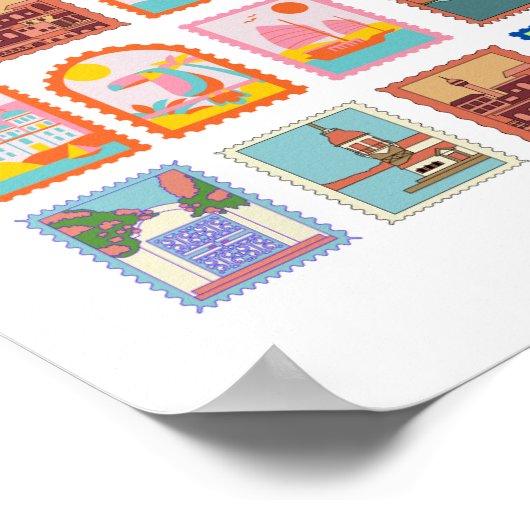 ELEGANT STAMPS ART Poster ポスター (角)