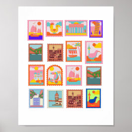 ELEGANT STAMPS ART Poster ポスター