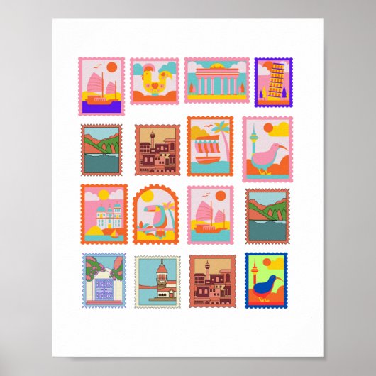 ELEGANT STAMPS ART Poster ポスター (正面)