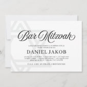 Elegant Star of David Bar Mitzvah 招待状 (正面)