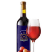 Elegant Star of David Hanukkah Wine Bottle Label ワインラベル