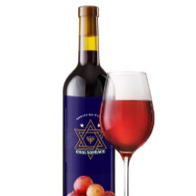 Elegant Star of David Hanukkah Wine Bottle Label