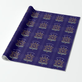 Elegant Star of David Hanukkah Wrapping Paper  ラッピングペーパー