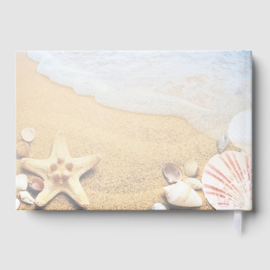 Elegant Starfish Shells Tropical Beach Wedding ゲストブック (裏面)
