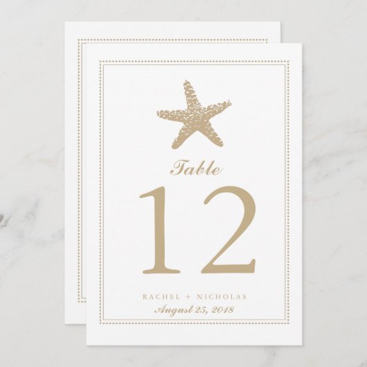 Elegant Starfish | Table Number 招待状 (正面/裏面)