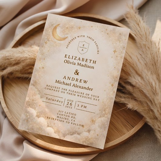 Elegant Starry Night Wedding 招待状