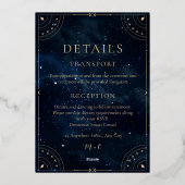 Elegant Starry night Wedding Celestial Wedding 箔招待状 (裏面)