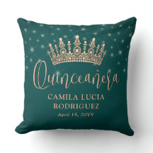 Elegant Stars Rose Gold Quinceañera Green Keepsake