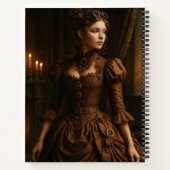 Elegant Steampunk Victorian Lady in Brown  ノートブック (裏面)