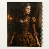 Elegant Steampunk Victorian Lady in Brown プランナー手帳 (裏面)