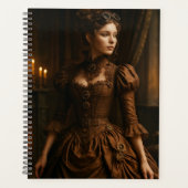 Elegant Steampunk Victorian Lady in Brown プランナー手帳 (正面)