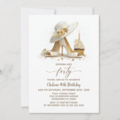 Elegant Stiletto Shoes 40th Birthday Party 招待状 (正面)