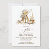 Elegant Stiletto Shoes 80th Birthday Party 招待状 (正面)