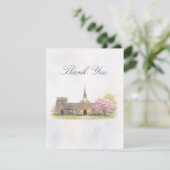 Elegant Stone Chapel Spring Wedding Thank You Card サンキューカード (スタンド正面)