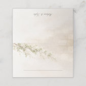 Elegant Stone & Floral Wedding Folded Place Card プレイスカード (外部開封)