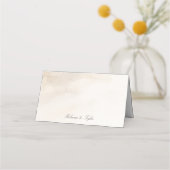 Elegant Stone & Floral Wedding Folded Place Card プレイスカード (裏面)