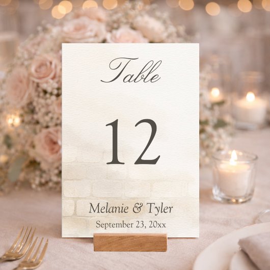 Elegant Stone Wedding Table Number テーブルナンバー