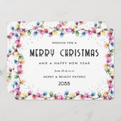 Elegant String Lights Business Christmas シーズンカード (正面/裏面)