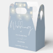 Elegant String Lights Dusty Blue Wedding フェイバーボックス (オープン)