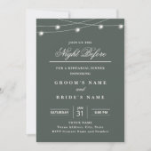 Elegant String Lights Rehearsal Dinner Invitation  招待状 (正面)