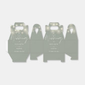 Elegant String Lights Sage Green Wedding フェイバーボックス (折り畳みなし)