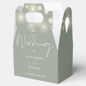 Elegant String Lights Sage Green Wedding フェイバーボックス (オープン)