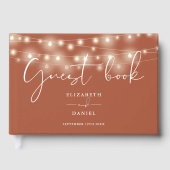 Elegant String Lights Terracotta Wedding ゲストブック (正面)