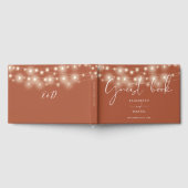 Elegant String Lights Terracotta Wedding ゲストブック (全面)