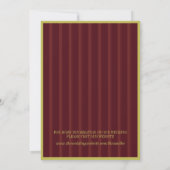 Elegant Stripe Chartreuse Burgundy Save the Date 招待状 (裏面)