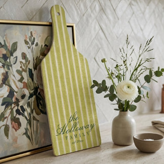 Elegant Stripe Script Typography Family Name  カッティングボード