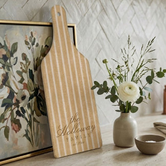 Elegant Stripe Script Typography Family Name  カッティングボード