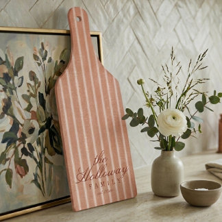 Elegant Stripe Script Typography Family Name  カッティングボード