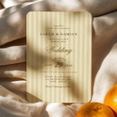 Elegant Striped | Beige Classic Wedding 招待状