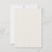 Elegant Striped Bow Ivory Beige Baby Shower サンキューカード (裏面)