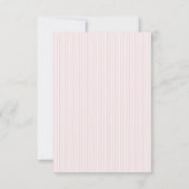 Elegant Striped Bow Ivory Pink Baby Shower サンキューカード (裏面)