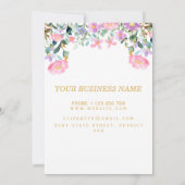 Elegant Striped Floral Beauty Artist Hair and Make 招待状 (裏面)