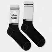 Elegant Striped Full Name and Monogram Crew Socks ソックス (右)