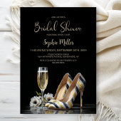 Elegant Striped High Heel Shoes Bridal Shower 招待状